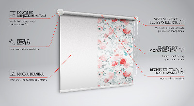 Fensterrollo in Rosa mit Mohnblumenmotiv