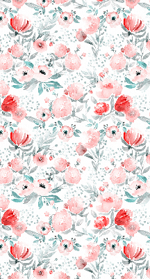 Fensterrollo in Rosa mit Mohnblumenmotiv