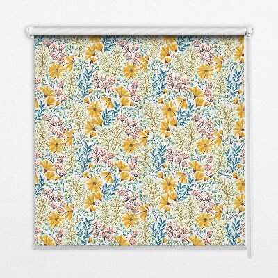Fensterrollo in Blumenoptik für innen