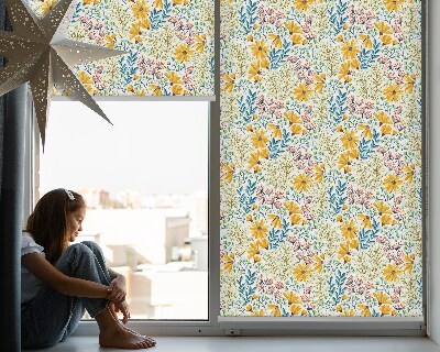 Fensterrollo in Blumenoptik für innen