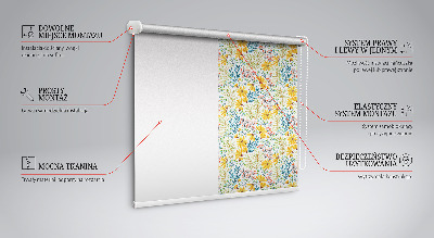 Fensterrollo in Blumenoptik für innen
