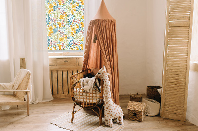 Fensterrollo in Blumenoptik für innen
