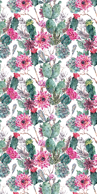 Fensterrollo mit Kaktusblüten-Motiv