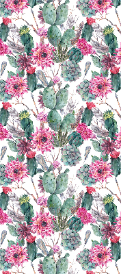 Fensterrollo mit Kaktusblüten-Motiv