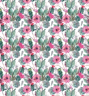 Fensterrollo mit Kaktusblüten-Motiv