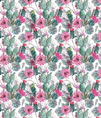 Fensterrollo mit Kaktusblüten-Motiv