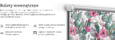 Fensterrollo mit Kaktusblüten-Motiv