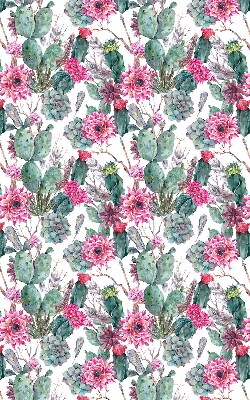 Fensterrollo mit Kaktusblüten-Motiv