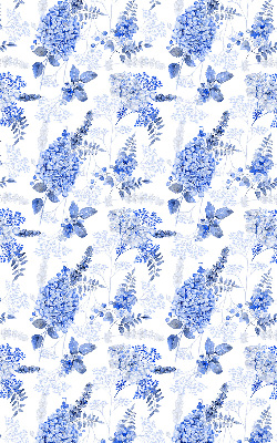 Fensterrollo in Blau mit Blumenmuster