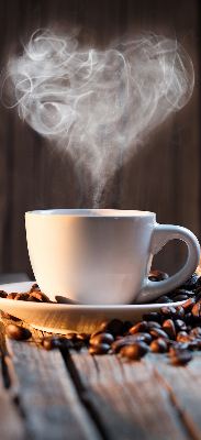 Fensterrollo eine Tasse Kaffee