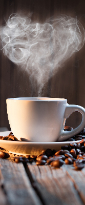 Fensterrollo eine Tasse Kaffee
