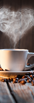 Fensterrollo eine Tasse Kaffee