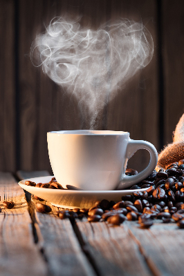 Fensterrollo eine Tasse Kaffee