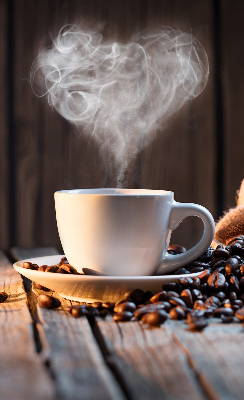 Fensterrollo eine Tasse Kaffee