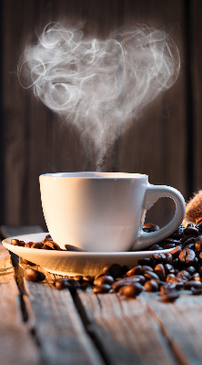 Fensterrollo eine Tasse Kaffee