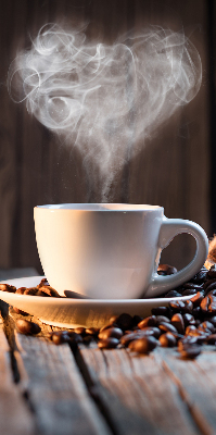 Fensterrollo eine Tasse Kaffee