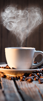 Fensterrollo eine Tasse Kaffee