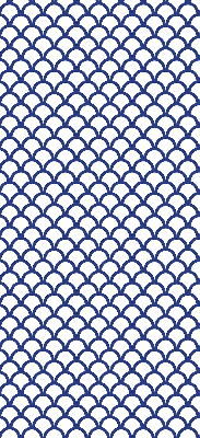 Fensterrollo in blauen Schuppenoptik