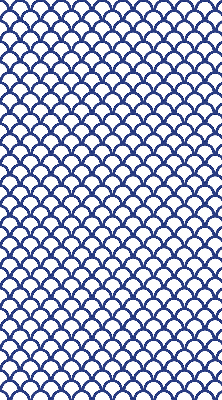 Fensterrollo in blauen Schuppenoptik