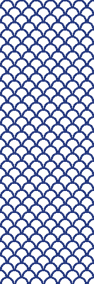 Fensterrollo in blauen Schuppenoptik