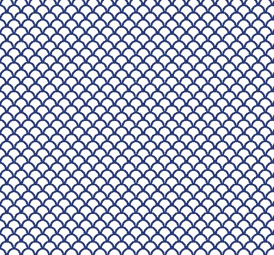Fensterrollo in blauen Schuppenoptik