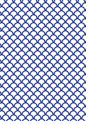 Fensterrollo in blauen Schuppenoptik