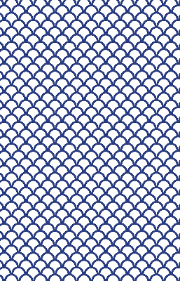 Fensterrollo in blauen Schuppenoptik