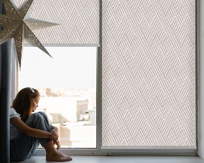 Rollo Fenster in Beige mit Streifen
