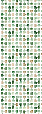 Rollo Fenster in grüner Farbe und mit Kreismuster