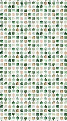 Rollo Fenster in grüner Farbe und mit Kreismuster