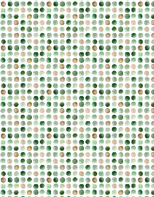 Rollo Fenster in grüner Farbe und mit Kreismuster
