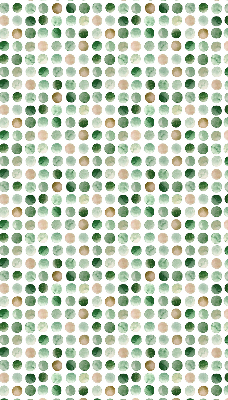 Rollo Fenster in grüner Farbe und mit Kreismuster