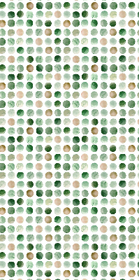 Rollo Fenster in grüner Farbe und mit Kreismuster