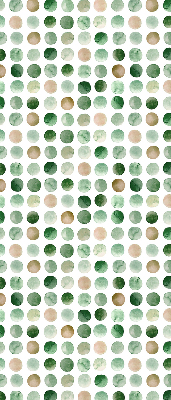 Rollo Fenster in grüner Farbe und mit Kreismuster