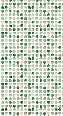 Rollo Fenster in grüner Farbe und mit Kreismuster
