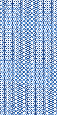 Fensterrollo in blauen Formen