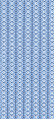 Fensterrollo in blauen Formen