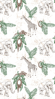 Rollo Fenster mit Giraffen-, Elefanten- und Blattmotiv