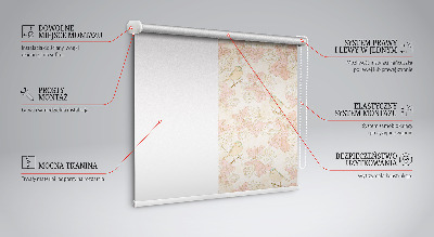 Fensterrollo mit Vögeln zwischen den Blumen