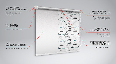 Rollo Fenster mit Wald- und Bergpfadmuster