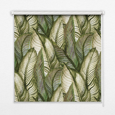 Fensterrollo mit Blätter-Motiv
