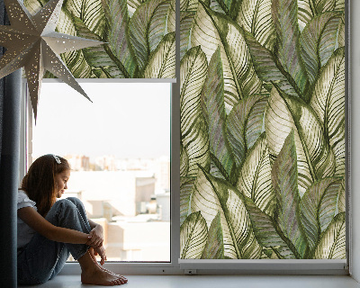 Fensterrollo mit Blätter-Motiv