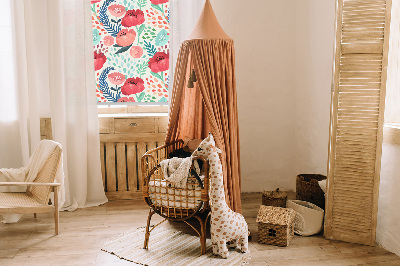 Fensterrollo innen in Mohn