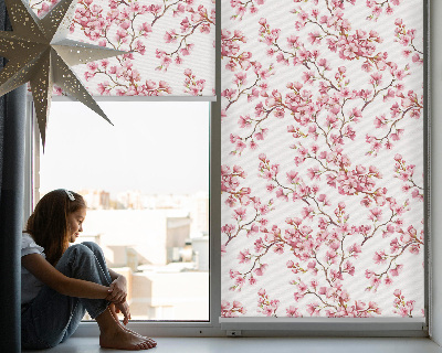 Rollo Fenster in Rosa mit Blütenblätter-Motiv