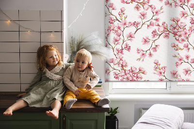 Rollo Fenster in Rosa mit Blütenblätter-Motiv