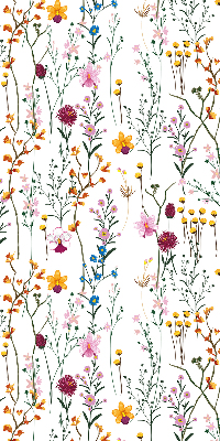 Fensterrollo mit bunten Blumen
