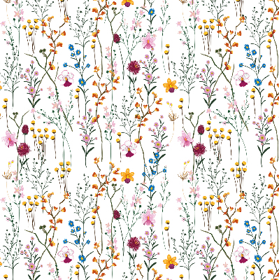 Fensterrollo mit bunten Blumen