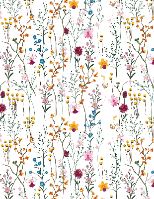Fensterrollo mit bunten Blumen
