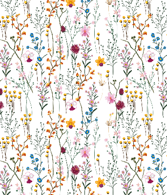 Fensterrollo mit bunten Blumen