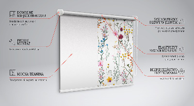 Fensterrollo mit bunten Blumen